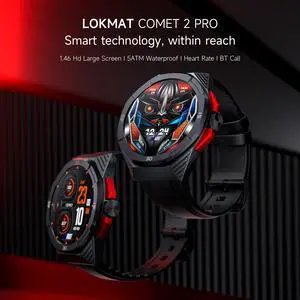 men's smartwatch features a compass, flashlight, 100-day battery life, IP68 water resistance, call answering/making capabilities, a 1.46-inch HD activity tracker, and heart rate monitoring. It is comp men's smartwatch features a compass, flashlight, 100-day battery life, IP68 water resistance, call answering/making capabilities, a 1.46-inch HD activity tracker, and heart rate monitoring. It is comp