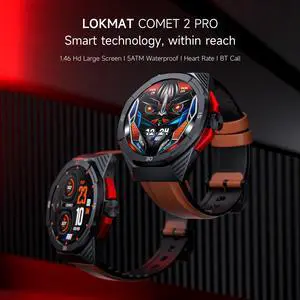 men's smartwatch features a compass, flashlight, 100-day battery life, IP68 water resistance, call answering/making capabilities, a 1.46-inch HD activity tracker, and heart rate monitoring. It is comp men's smartwatch features a compass, flashlight, 100-day battery life, IP68 water resistance, call answering/making capabilities, a 1.46-inch HD activity tracker, and heart rate monitoring. It is comp