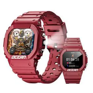 Ocean Sports Watch Features 1.75-Inch Screen, Bluetooth Call, Payment Reminders, 100+ Sports Functions, Outdoor Waterproof, Flashlight Function Burgundy Ocean Sports Watch Features 1.75-Inch Screen, Bluetooth Call, Payment Reminders, 100+ Sports Functions, Outdoor Waterproof, Flashlight Function Burgundy