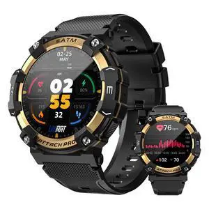 ATTACK 2 PRO sports watch features a 1.39-inch screen, Bluetooth calling, heart rate monitoring, sleep tracking, pedometer, health monitoring, over 100 sports functions, and IP68 water resistance Gold ATTACK 2 PRO sports watch features a 1.39-inch screen, Bluetooth calling, heart rate monitoring, sleep tracking, pedometer, health monitoring, over 100 sports functions, and IP68 water resistance Gold