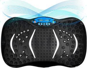 EVGTTI Vibration Plate Exercise Machine, Whole Body Workout Vibration Platform Lymphatic Drainage Machine for Weight Loss, Home Gym Vibration Platform with Resistance Band and Remote Control