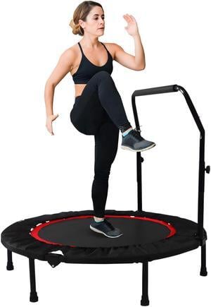 EVGTTI 40'' Foldable Mini Trampoline Fitness Rebounder Adjustable For Indoor/Outdoor Jumping
