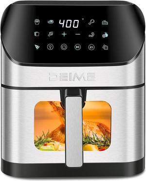 EVGTTI 6.2 QT Air Fryer Oilless 1500W Large Capacity Oven Air Fryers Healthy Cooker with 10 Preset, Visual Cooking Window, Non-Stick Basket, Included Recipe