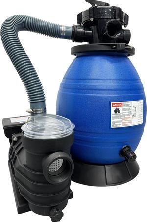 EVGTTI 13inch Sand Filter Pump for Above Ground Pool 3648GPH 6-Way Valve Low-Noise Design Complete Kit