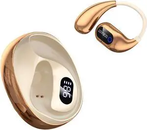 SOBAST S-OW1pro AI Wireless Headset Intelligent Real-time Translation Wireless 5.3 Earbuds Noise Canceling Microphone Wireless Headset with Earhook, IP7 Waterproof Fitness Running Gym  Beige