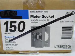 Eaton NSB UTRS502BCH Meter Sockets Ringless 150A 600V 50/60Hz 1Ph 3Wire 4Jaws NEMA Type 1