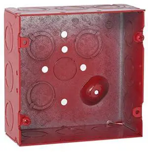 Hubbell-Raco 911-12 Square Box, Alarm, 2-1/8" Depth, 4-11/16", Red (Pack of 25)