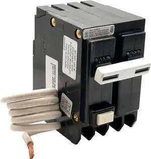 ABB Q-Line® THQL2150GFT 50A 240-Volts Double Pole Circuit Breaker  50 Amp Double Pole Ground Fault Breaker with Self-Test  120/240 VAC 2-Pole GFCI Breaker  Ground Fault Circuit Interrupter