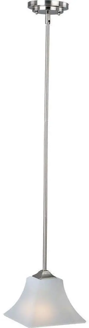 Maxim Aurora-One Light Mini Pendant in Contemporary Style-8 Inches Wide by 10.25 inches high-Satin Nickel Finish