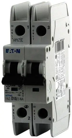 Eaton FAZ-D4/2-NA 4A, 2P, 277/480V, 48VDC, 10 kAIC, D-Curve, UL 489 CB