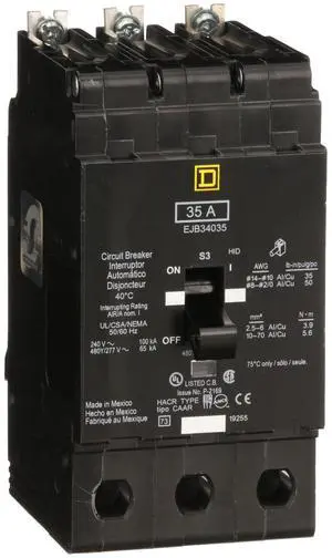 SCHNEIDER ELECTRIC EJB34035 Miniature Circuit Breaker 480Y/277-Volt 35-Amp Electrical Box