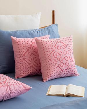 Expobazaar Cushion Cover Applique Makhana Design, Set Of 2
