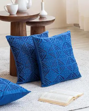 Expobazaar Cushion Cover Applique Diamond Design, Set Of 2