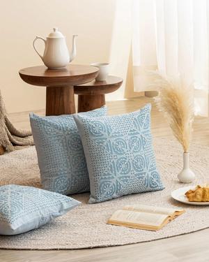 Expobazaar Cushion Cover Applique Baarik Design, Set Of 2