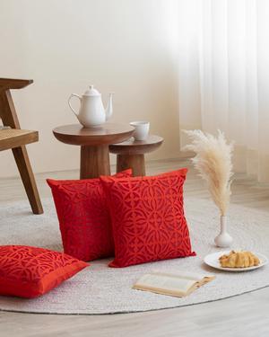 Expobazaar Cushion Cover Applique Ball Design, Set Of 2