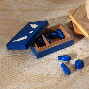 ExpoBazaar Blue Bowling Game Box  Decorative Mini Bowling Set