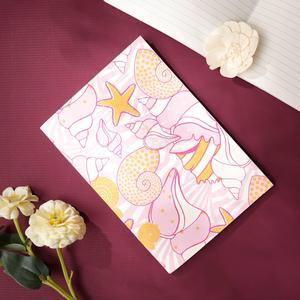 ExpoBazaar Soft Cover Orange Seashells Note Book - Pack of 5