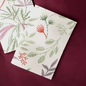 ExpoBazaar Soft Cover Off white/Green Flowers Note Book - Pack of 5