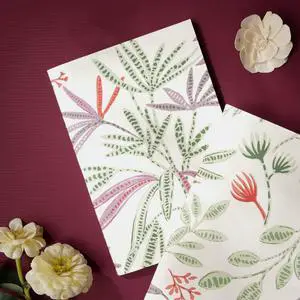 ExpoBazaar Soft Cover Off white/Green Leaves - Note Book Pack of 5