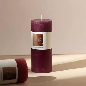 ExpoBazaar Rustic Pillar Candle (3" x 7") | Elegant & Long-Lasting Wax Candle for Home Décor | Warm Glow for Relaxation, Celebrations & Everyday Use | Perfect for Centerpieces, Lanterns & Gifting