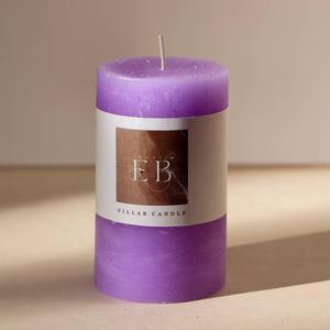 ExpoBazaar Rustic Pillar Candle (3" x 5")  Purple | Elegant & Long-Lasting Wax Candle for Home Décor | Warm Glow for Relaxation, Celebrations & Everyday Use | Perfect for Centerpiece
