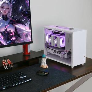 Gintol A600 tower computer case tempered glass side transparent support ATX power supply support M-ATX/ITX motherboard