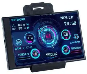 3.5 Inch IPS USB Mini Screen  display  computer case secondary screen - AIDA64pcs CPU RAM data monitor, real-time temperature and performance indicators, desktop sensor panel computer case display