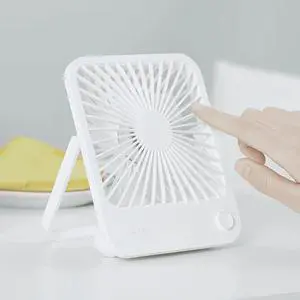 JISULIFE Portable Desk Fan, 4 Adjustable Speeds, 180°Foldable Design, 4500mAh Rechargeable Fan Battery Powered for Home, Outdoor-White JISULIFE Portable Desk Fan, 4 Adjustable Speeds, 180°Foldable Design, 4500mAh Rechargeable Fan Battery Powered for Home, Outdoor-White