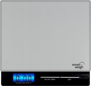 Smart Weigh Professional USPS Postal Scale with Tempered Glass Platform, Multiple Weighing Modes and Tare Function, Silver Shipping Scale, Platform Scale, 11 pounds/ 5 Kilograms