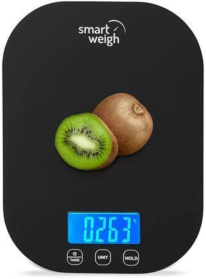 Smart Weigh Small Black Food Scales for Kitchen Weight Loss Calorie Scale, Baking Kitchen Scales Digital Weight Grams and Ounces, Weight Watchers Scale for Food, Cooking, Bread