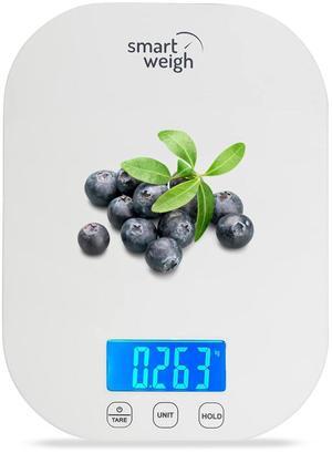 Smart Weigh Small White Food Scales for Kitchen Weight Loss Calorie Scale, Baking Kitchen Scales Digital Weight Grams and Ounces, Weight Watchers Scale for Food, Cooking, Bread