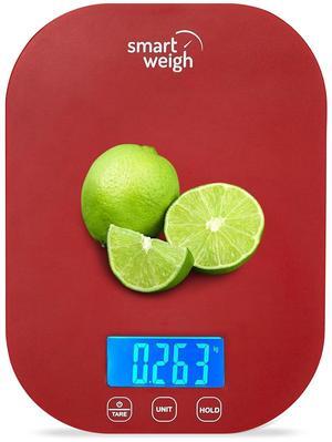 Smart Weigh Small Red Food Scales for Kitchen Weight Loss Calorie Scale, Baking Kitchen Scales Digital Weight Grams and Ounces, Weight Watchers Scale for Food, Cooking, Bread