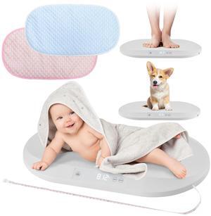 Smart Weigh Accurate Digital Baby and Pet Scale with Changing Pad Infant Weight Scale Cats Dogs Scales Weighing Newborns Touch Button High Precision Sensor Non-Slip Feet 40kg Capacity