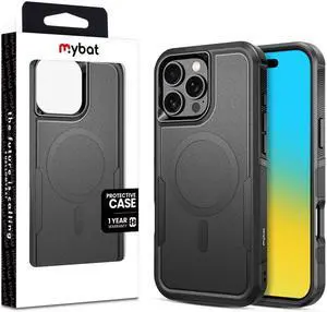 MyBat Fortress Series Phone Case for Apple iPhone 16 Pro Max Case Compatible with MagSafe Translucent Matte Hard Back, Slim, Anti-Fingerprint, Anti-Scratch Military Grade Drop Protection