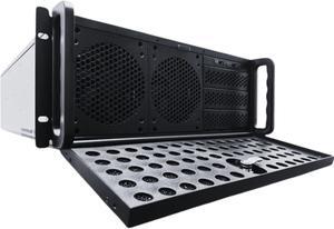 RACKOWL 4U Rackmount Server Case Chassis, 8*HDD Bays & 3*5.25" Devices, E-ATX/ CEB/ EEB/ ATX Mobo, Fan: Front 2*120mm, Mid 3*120mm, Rear 2*80mm, Front Panel Lock, Size:16.8*7.0*25.0"