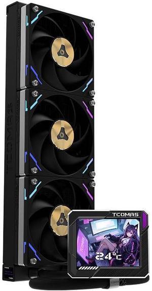 TCOMAS LG700PRO CPU Water Cooler  360mm Radiator, Customizable LCD Display, Magnetic Fan Connection, Low-Noise PWM Cooling for Intel LGA1851/1700 and AMD AM5/AM4