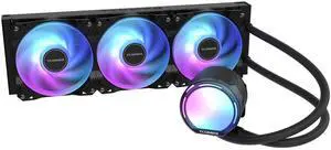 TCOMAS LE100 Black 360 ARGB Liquid CPU Cooler  Sleek AIO Cooling Solution with Dynamic ARGB Pump Head & Fans, Supports Intel LGA 1851/1700 & AMD AM5/AM4