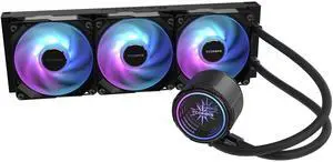 TCOMAS LA200 Black 360 ARGB Liquid CPU Cooler  Infinity Mirror Pump Head with Stunning Lighting Depth, Supports Intel LGA 1851/1700 & AMD AM5/AM4