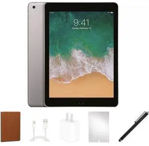 Apple  iPad 6 (2018) with Cover BUNDLE SET - 32GB - Space Grey - WiFi - 9.7 Inch - Excellent (Grade A)