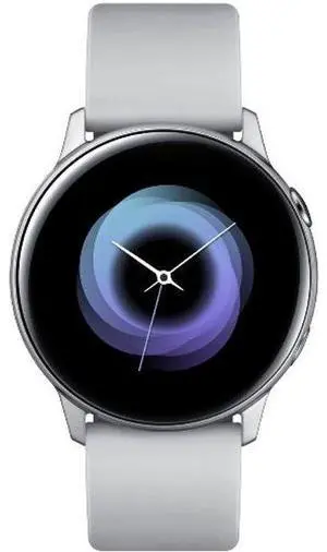 Samsung  Galaxy Watch Active - 4GB - Silver-Aluminum-Fluoroelastomer Strap-Silver - 40mm - Silver - Aluminum - Silver - Fluoroelastomer Strap - Fluoroelastomer - Excellent (Grade A)