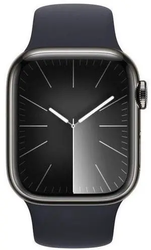 Apple  Watch Series 9 - 64GB - Cellular + GPS - 41mm - Graphite - Aluminum - Midnight - Sport Band - Small/Medium Size - Rubber - Acceptable (Grade C)