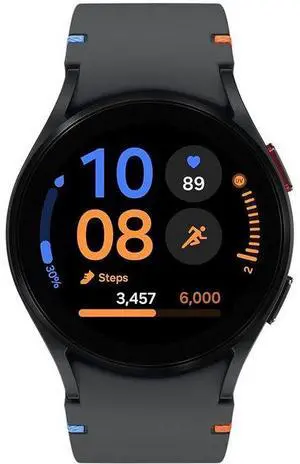 Samsung Galaxy Watch FE - 16GB - Bluetooth + LTE - 40mm - Black - Aluminum - Black - Silicone Band - Silicone - Premium
