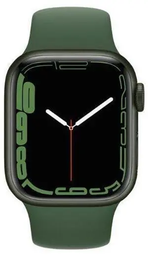 Apple  Watch Series 7 - 32GB - GPS - 45mm - Green - Aluminum - Clover - Sport Band - Rubber - Excellent (Grade A)