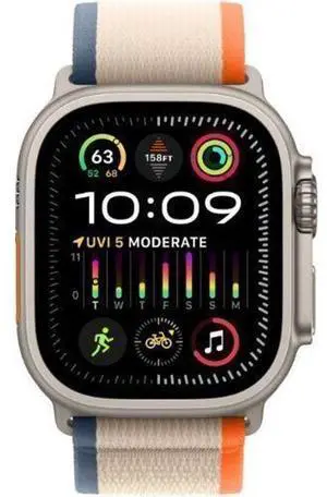 Apple  Watch Ultra 2 - 64GB - Cellular + GPS - 49mm - Titanium - Titanium - Orange/Beige - Trail Loop Band - One Size - Textile - Excellent (Grade A)
