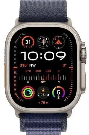 Apple  Watch Ultra 2 - 64GB - Cellular + GPS - 49mm - Titanium - Titanium - Navy - Alpine Loop Band - One Size - Textile - Premium