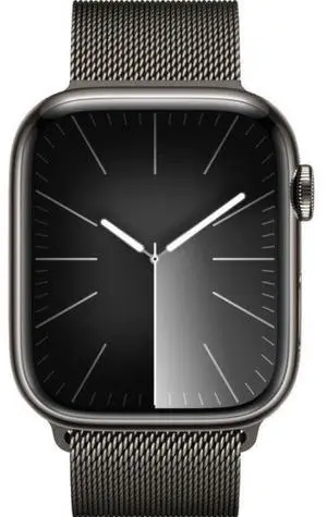 Apple  Watch Series 9 - 64GB - Cellular + GPS - 45mm - Graphite - Stainless Steel - Graphite - Milanese Loop Band - One Size - Stainless Steel - Excellent (Grade A)