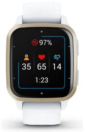 Garmin  Venu Sq 2 Smartwatch - Cream Gold - Fiber-reinforced polymer - White - Silicone Band - Silicone - Acceptable (Grade C)