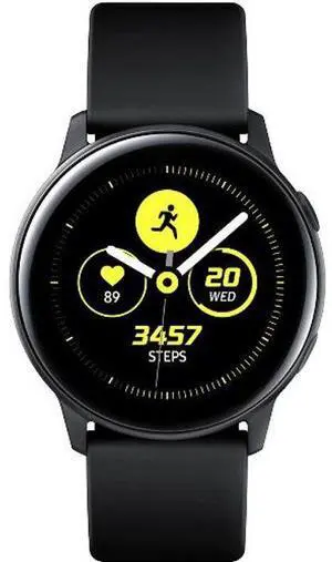 Samsung  Galaxy Watch Active - 4GB - Black-Aluminum-Fluoroelastomer Strap-Black - 40mm - Black - Aluminum - Black - Fluoroelastomer Strap - Fluoroelastomer - Acceptable (Grade C)