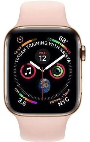 Apple  Watch Series 5 - 32GB - Cellular + GPS - 40mm - Gold - Stainless Steel - Pink Sand - Sport Band - Rubber - Excellent (Grade A)