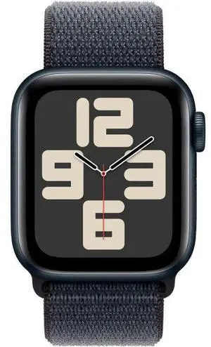 Apple  Watch SE 2nd Gen (2022) - 32GB - Cellular + GPS - 44mm - Midnight - Aluminum - Ink - Sport Loop Band - One Size - Rubber - Premium (Refreshed)